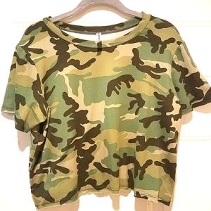 Piphany Camo Crop Top, Size S